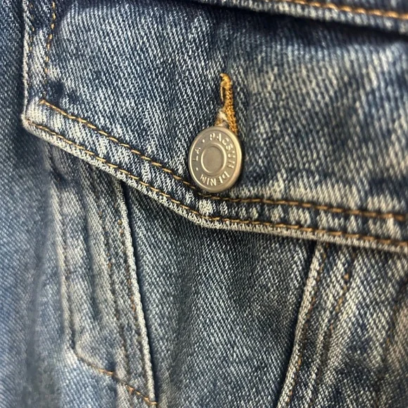 EUC PacSun cropped Blue Denim Jacket with Brown Corduroy Collar size M. So soft! - Picture 4 of 10
